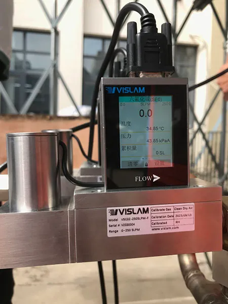 SF₆ 气路中的 VISLAM VSC02 流量控制器